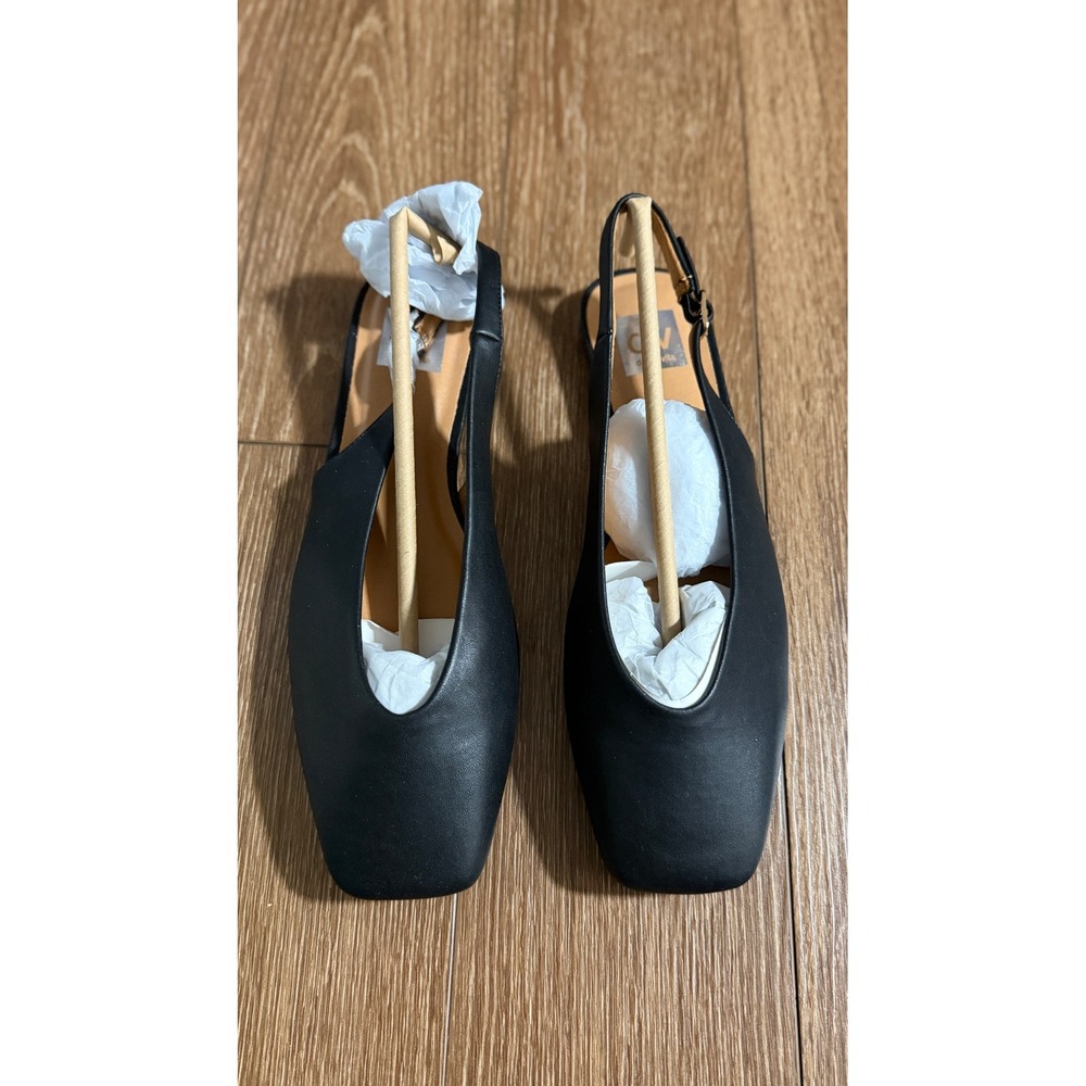 DV Dolce Vita Black Square Toe Slingback Flats Shoes Size 10